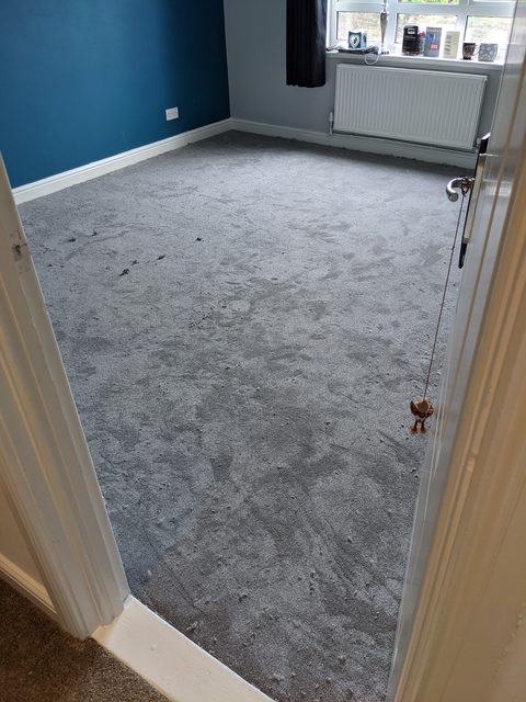 Bedroom fitted in grey carpet
